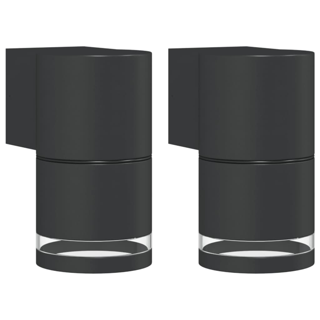 Vidaxl Lampes murales extérieures 2 Sted en aluminium noir
