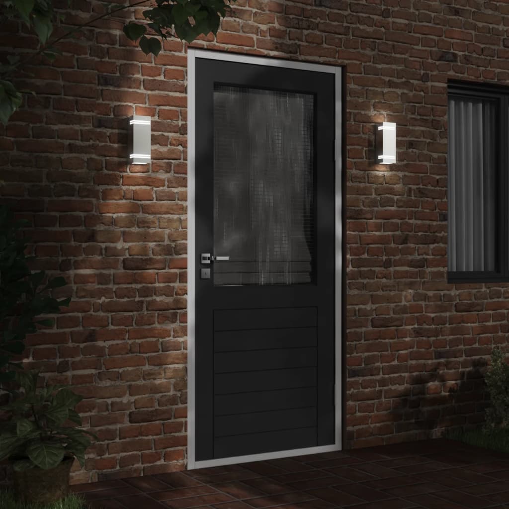 Vidaxl lampe murale extérieure en acier inoxydable en acier argenté