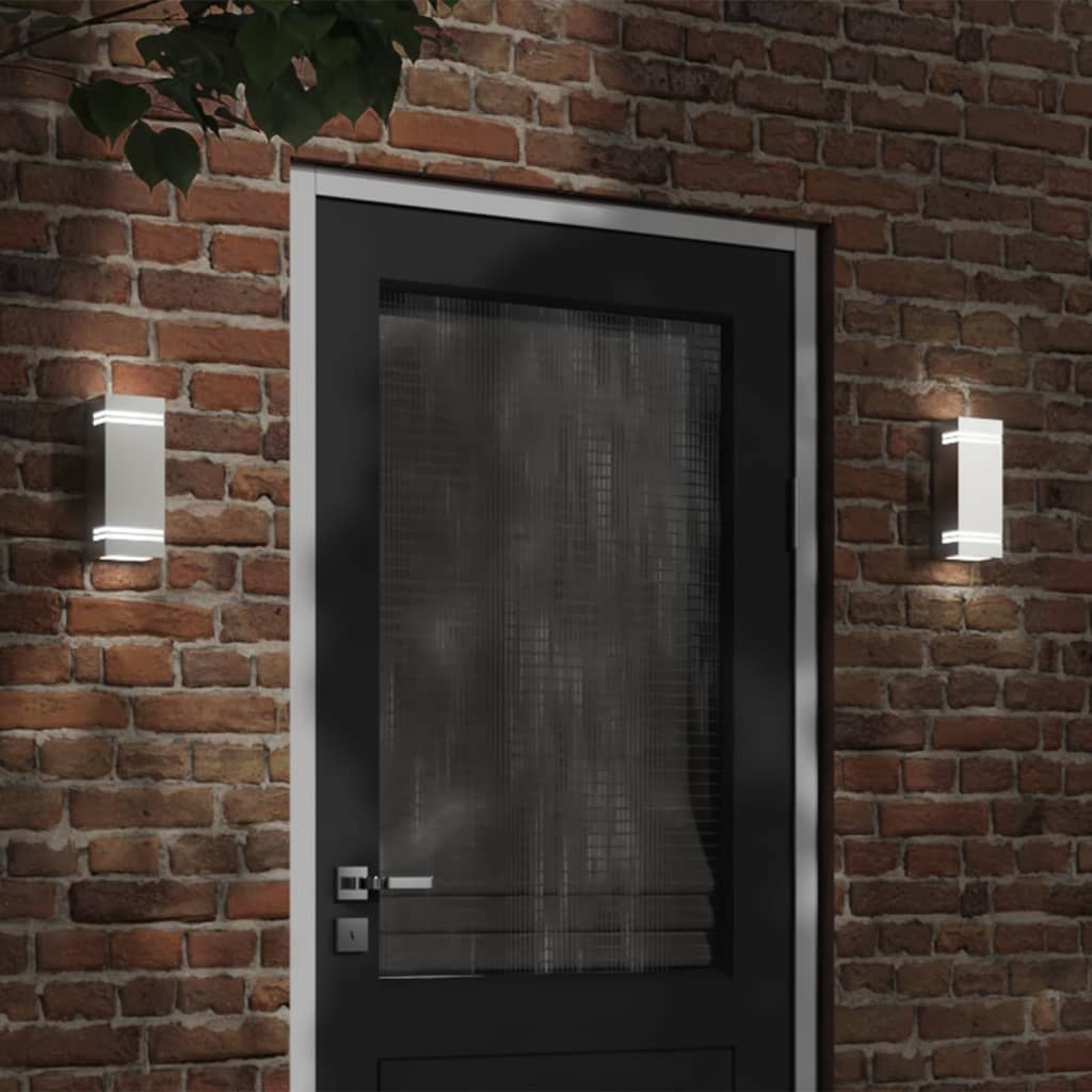 Vidaxl lampe murale extérieure en acier inoxydable en acier argenté