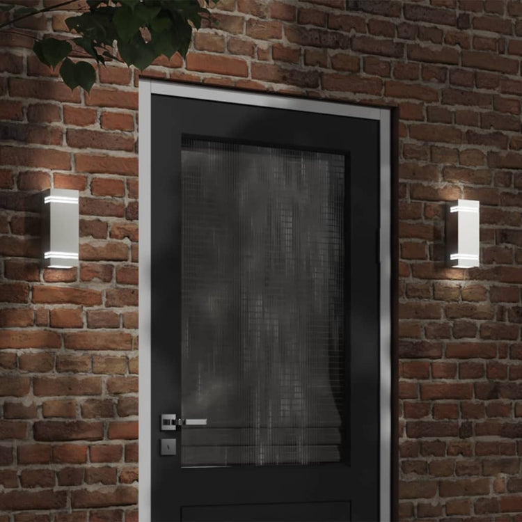 Vidaxl lampe murale extérieure en acier inoxydable en acier argenté