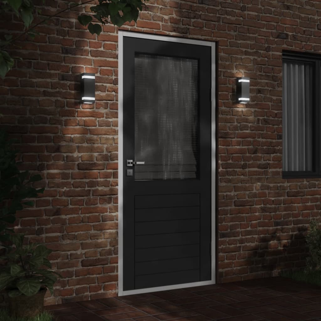 Vidaxl lampe murale extérieure en acier inoxydable noir