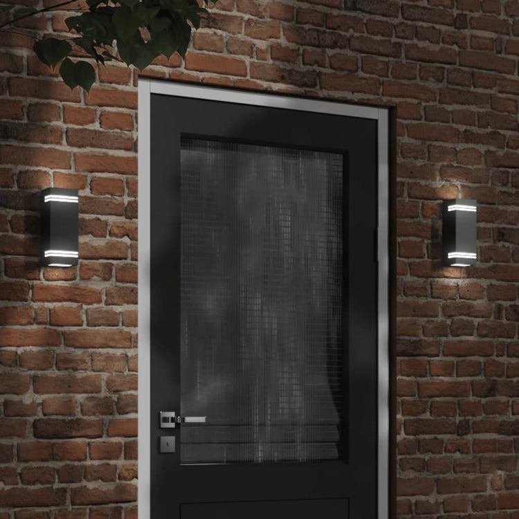 Vidaxl lampe murale extérieure en acier inoxydable noir