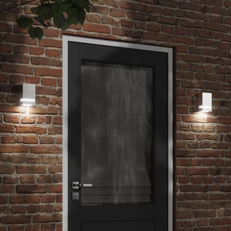 Vidaxl lampe murale extérieure en acier inoxydable en acier argenté