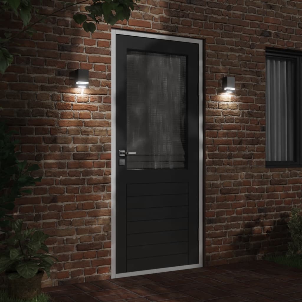 Vidaxl lampe murale extérieure en acier inoxydable noir