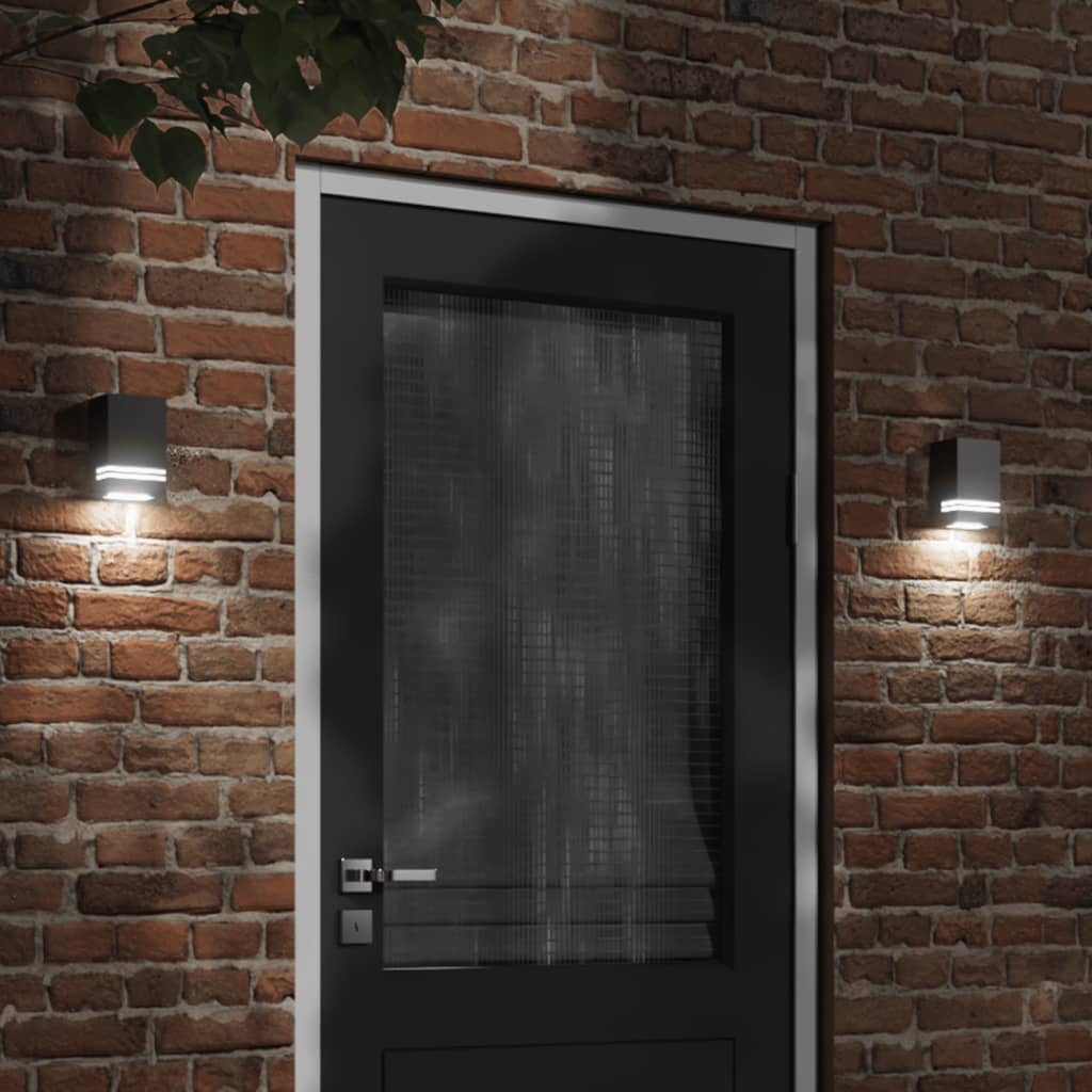 Vidaxl lampe murale extérieure en acier inoxydable noir