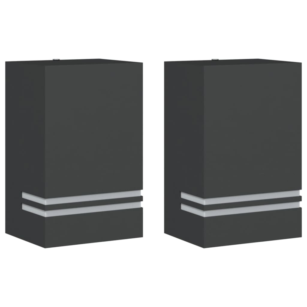 Vidaxl Lampes murales extérieures 2 st en acier inoxydable noir
