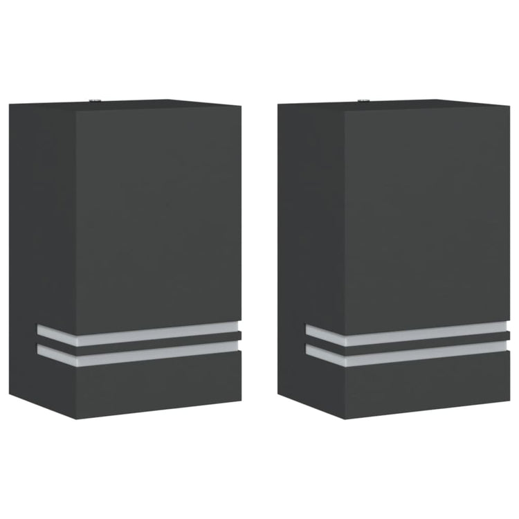 Vidaxl Lampes murales extérieures 2 st en acier inoxydable noir