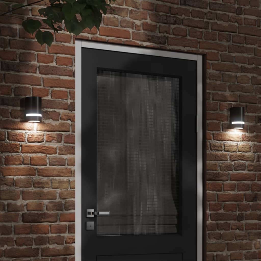 Vidaxl lampe murale extérieure coulée en aluminium noir