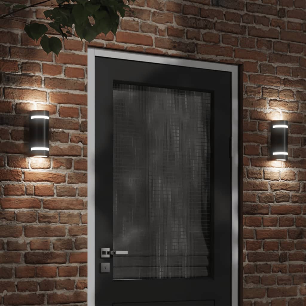 Vidaxl lampe murale extérieure coulée en aluminium noir