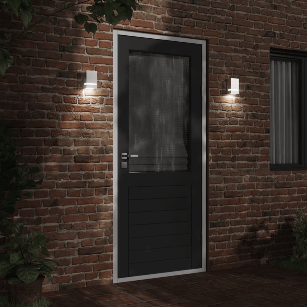 Vidaxl lampe murale extérieure en acier inoxydable en acier argenté