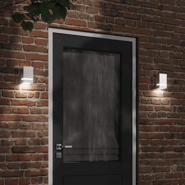 Vidaxl lampe murale extérieure en acier inoxydable en acier argenté