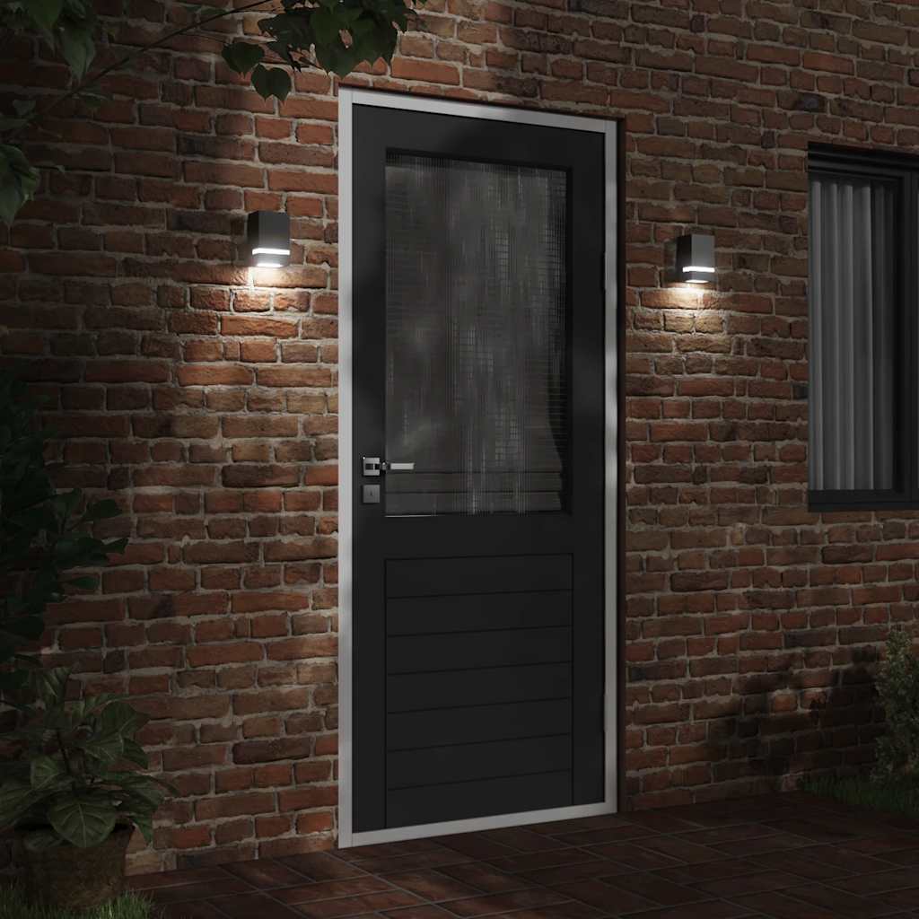 Vidaxl lampe murale extérieure en acier inoxydable noir