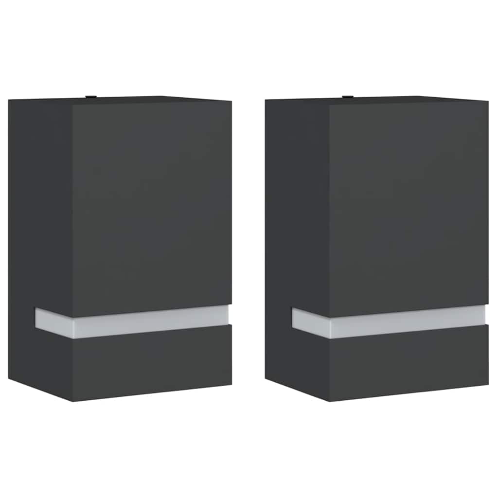 Vidaxl Lampes murales extérieures 2 st en acier inoxydable noir