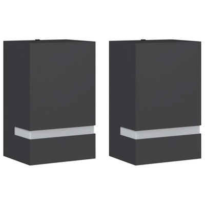 Vidaxl Lampes murales extérieures 2 st en acier inoxydable noir