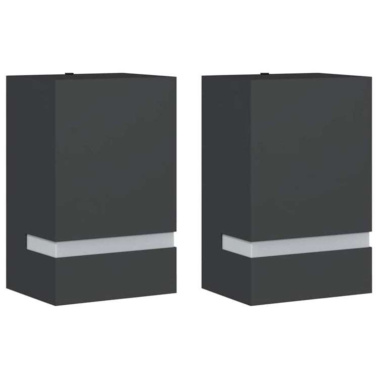 Vidaxl Lampes murales extérieures 2 st en acier inoxydable noir