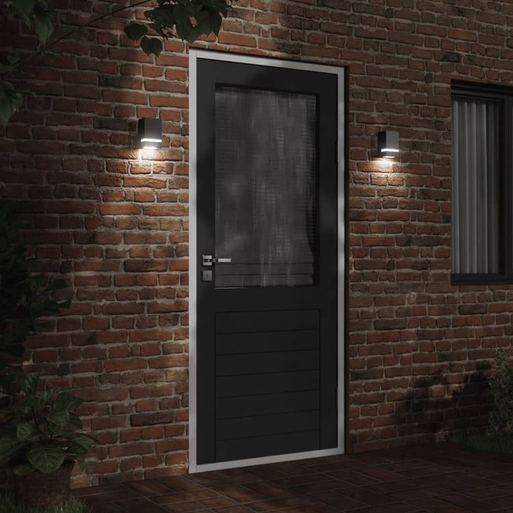 Vidaxl Lampes murales extérieures 2 st en acier inoxydable noir