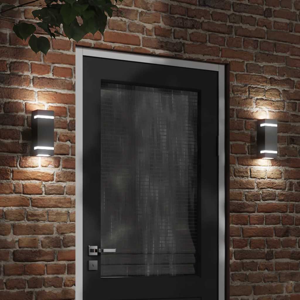Vidaxl lampe murale extérieure en acier inoxydable noir