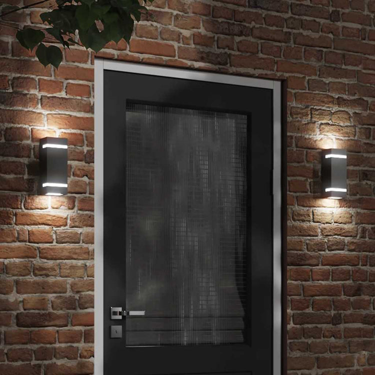 Vidaxl lampe murale extérieure en acier inoxydable noir