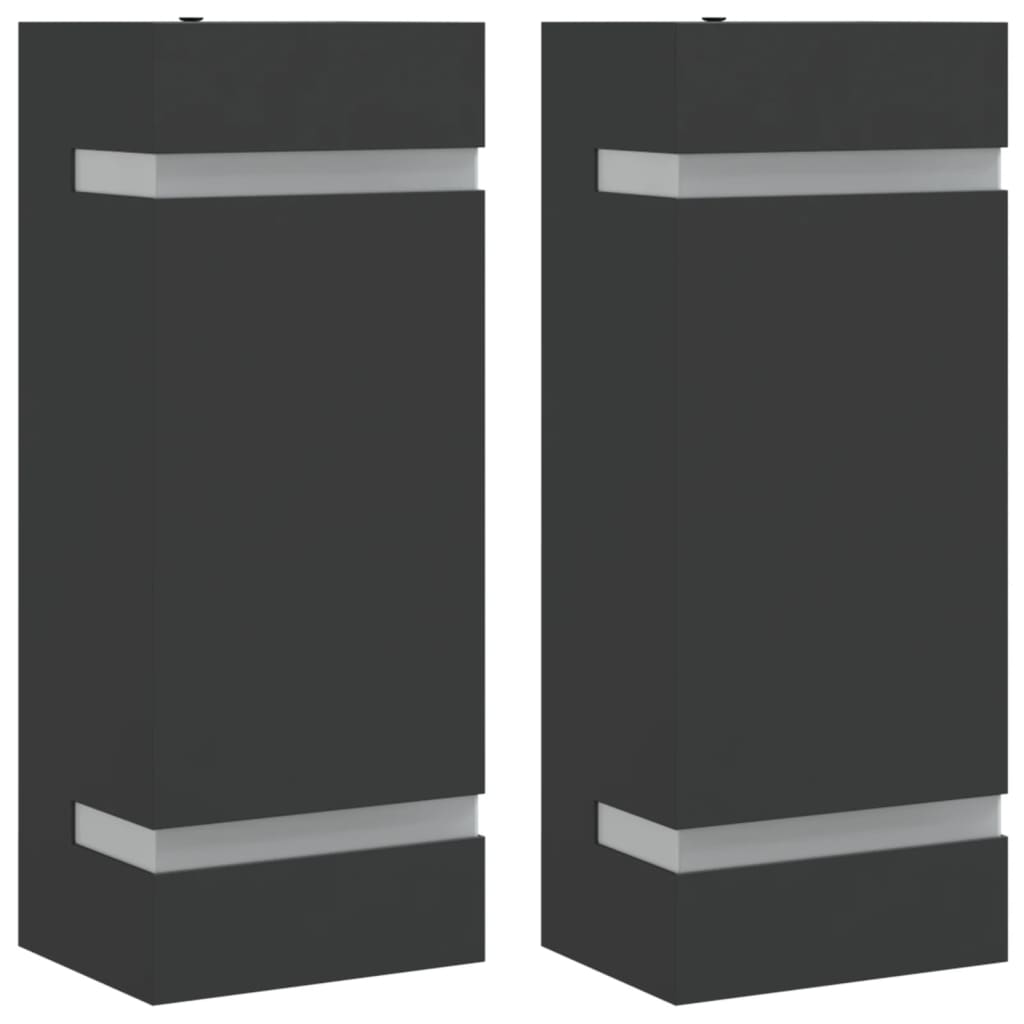 Vidaxl Lampes murales extérieures 2 st en acier inoxydable noir
