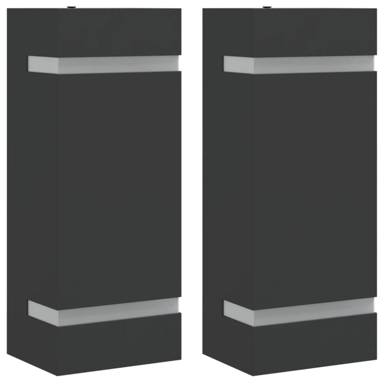 Vidaxl Lampes murales extérieures 2 st en acier inoxydable noir
