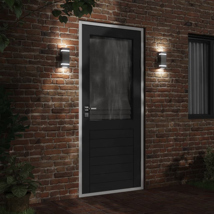 Vidaxl Lampes murales extérieures 2 st en acier inoxydable noir