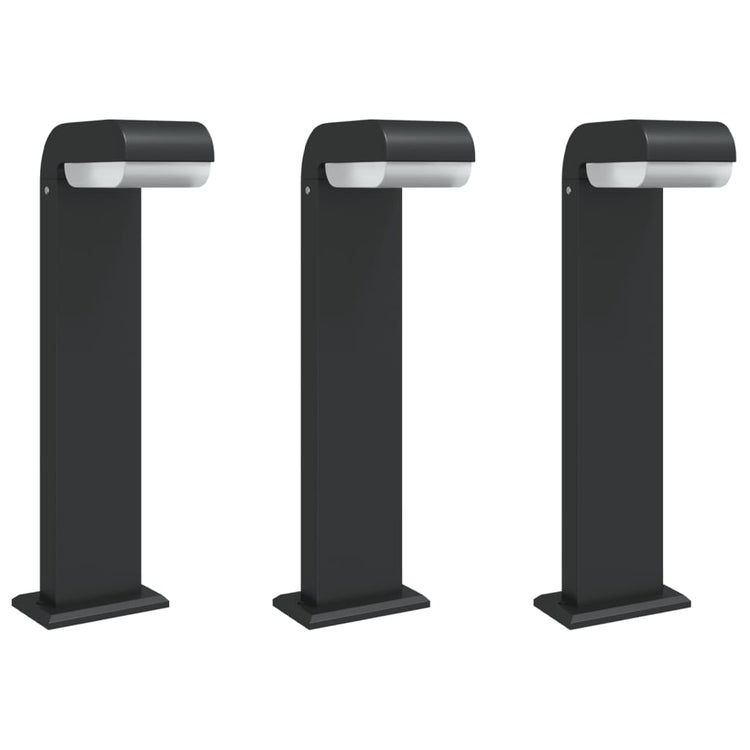 Vidaxl Lampes extérieures debout 3 st 50 cm coulé en aluminium noir