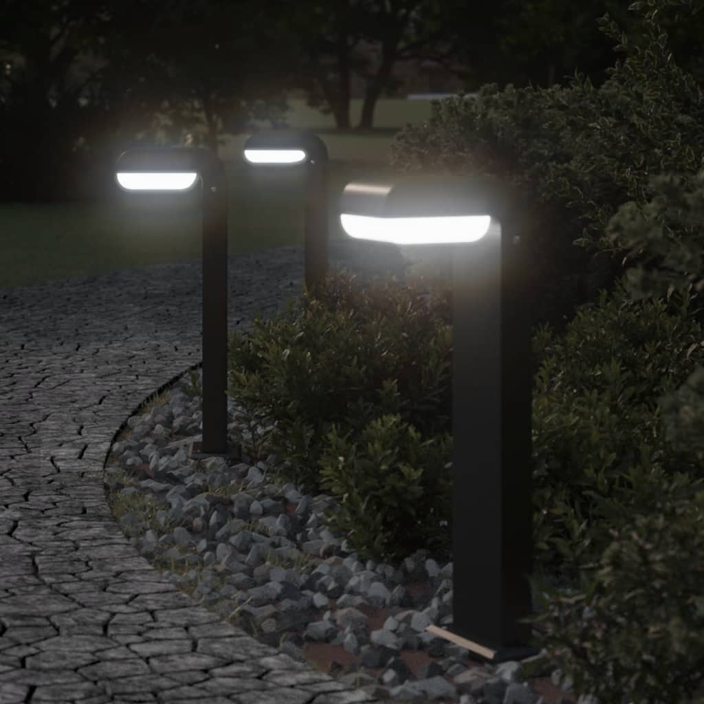 Vidaxl Lampes extérieures debout 3 st 50 cm coulé en aluminium noir