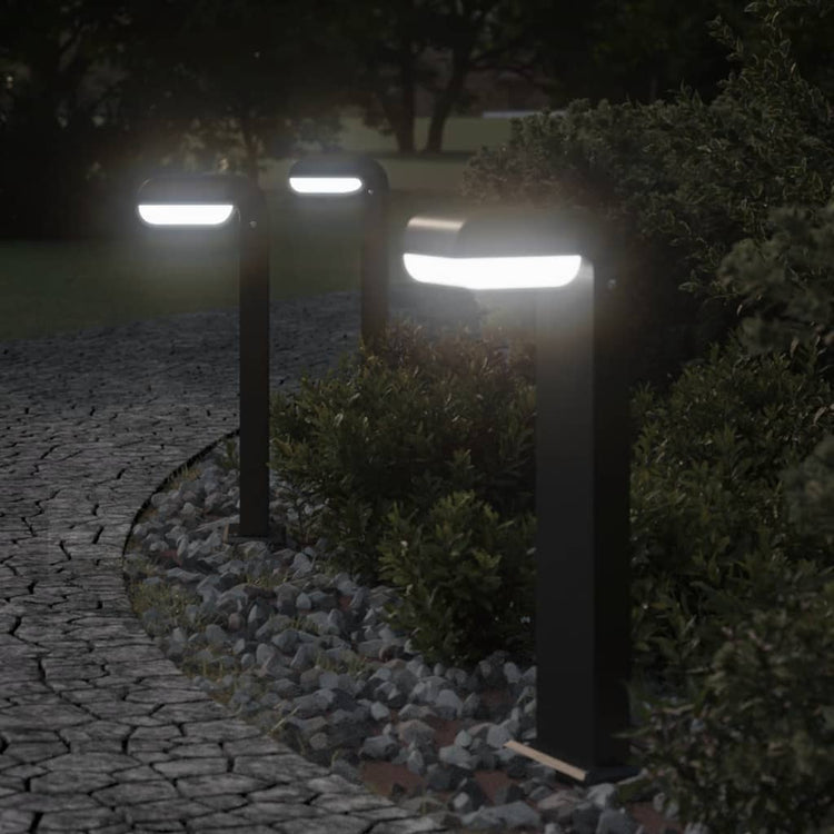 Vidaxl Lampes extérieures debout 3 st 50 cm coulé en aluminium noir