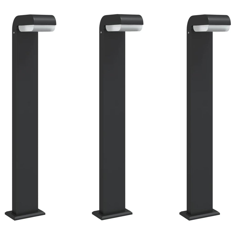 Lampadaires Vidaxl pour l'extérieur 3 st 80 cm coulé en aluminium noir