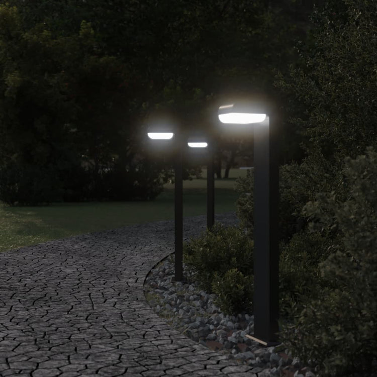 Lampadaires Vidaxl pour l'extérieur 3 st 80 cm coulé en aluminium noir