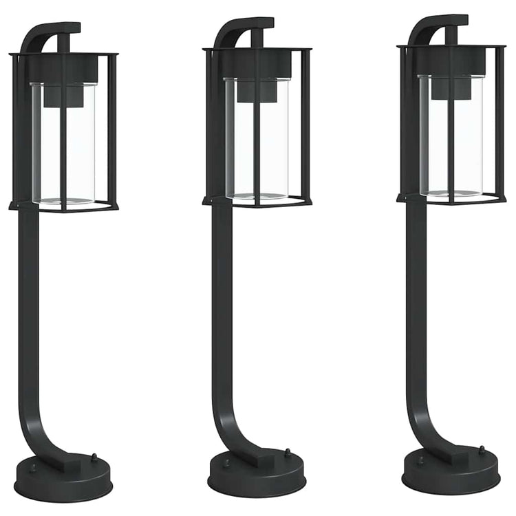 Lampadaire Vidaxl pour l'extérieur de 3 pcs 60 cm en acier inoxydable noir