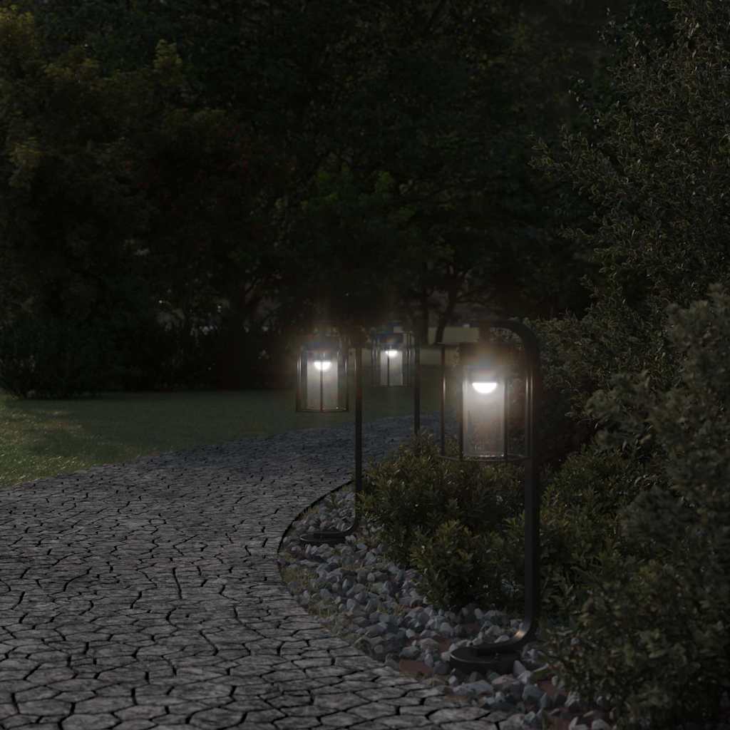 Lampadaire Vidaxl pour l'extérieur de 3 pcs 60 cm en acier inoxydable noir