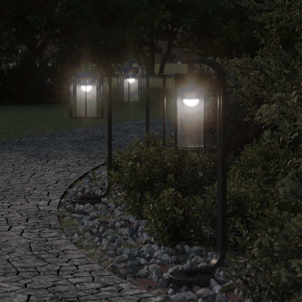 Lampadaire Vidaxl pour l'extérieur de 3 pcs 60 cm en acier inoxydable noir