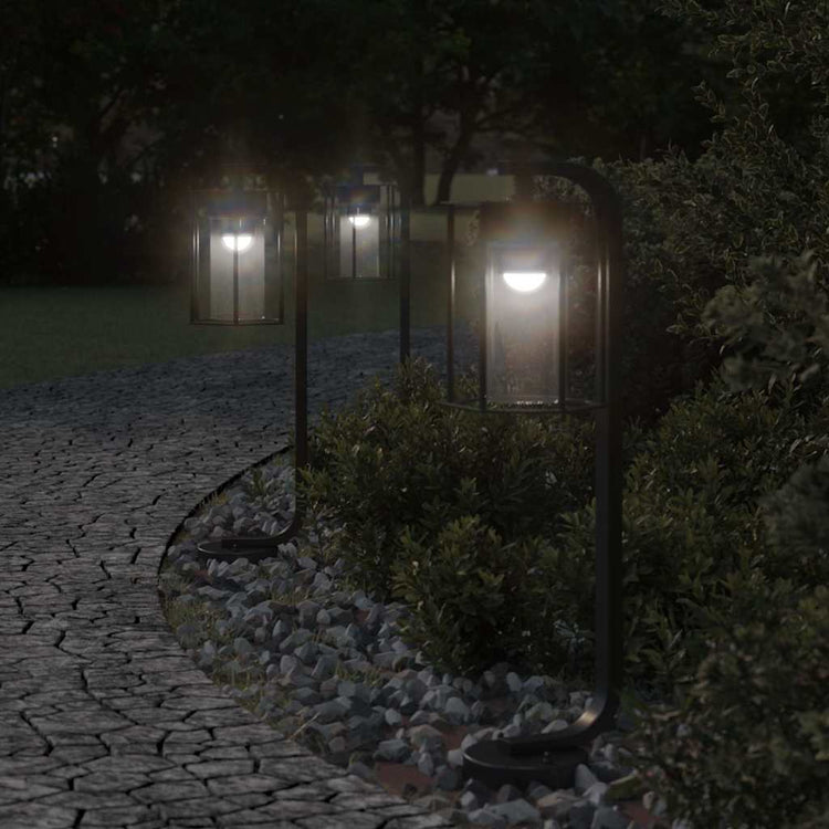 Lampadaire Vidaxl pour l'extérieur de 3 pcs 60 cm en acier inoxydable noir