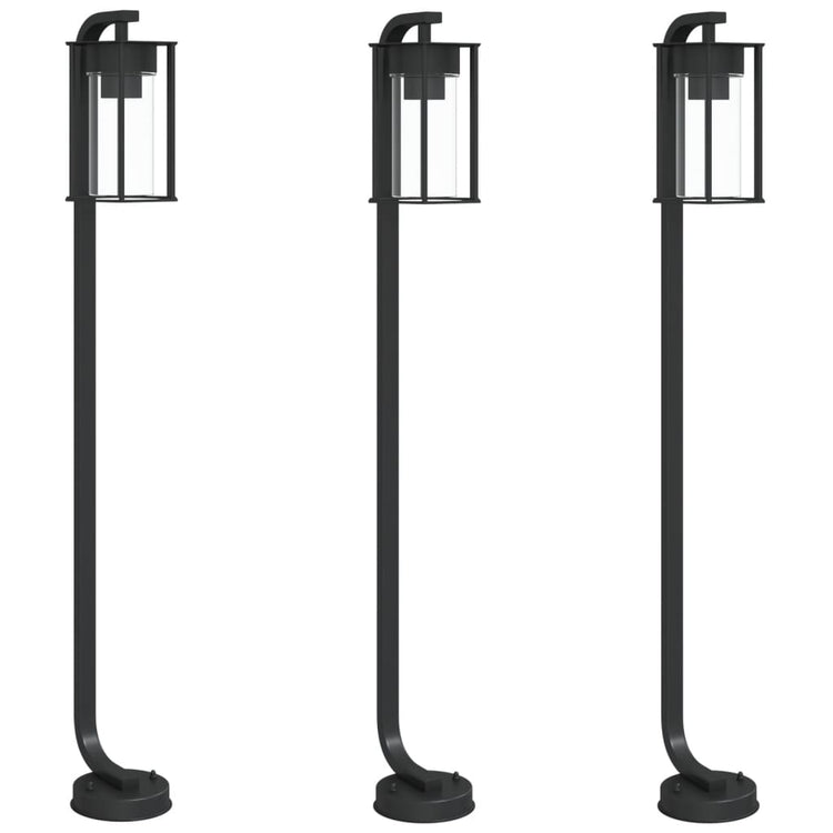 Lampadaire Vidaxl pour l'extérieur 3 pc 100 cm en acier inoxydable noir