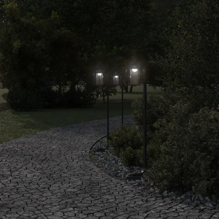 Lampadaire Vidaxl pour l'extérieur 3 pc 100 cm en acier inoxydable noir