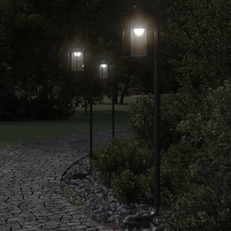 Lampadaire Vidaxl pour l'extérieur 3 pc 100 cm en acier inoxydable noir