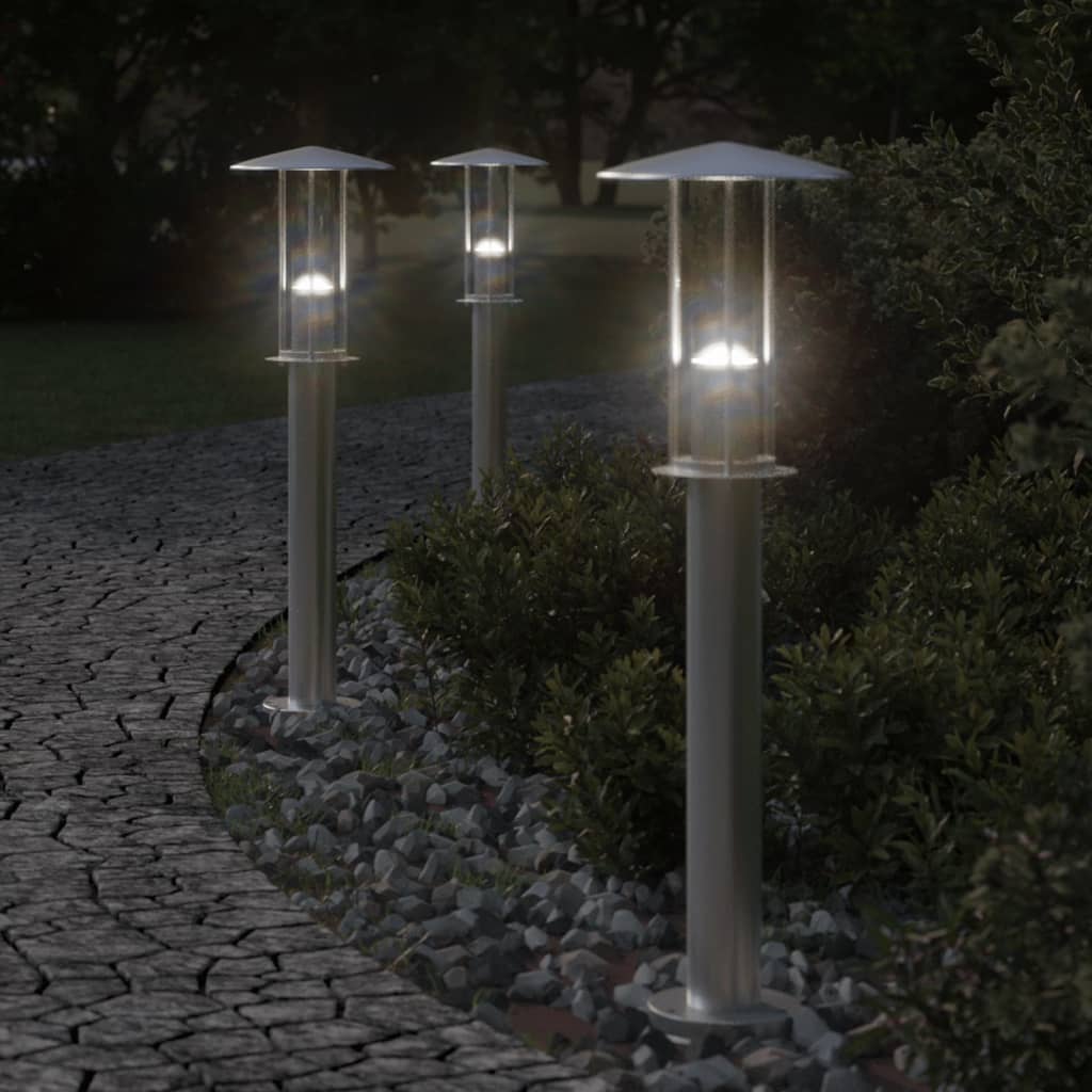 Vidaxl lampadaire extérieur 60 cm en acier inoxydable argenté couleur