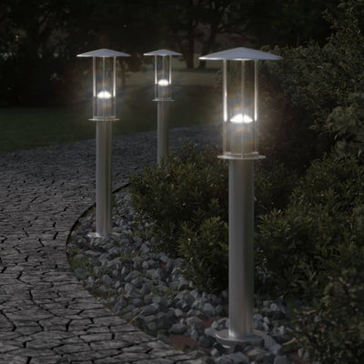 Vidaxl lampadaire extérieur 60 cm en acier inoxydable argenté couleur