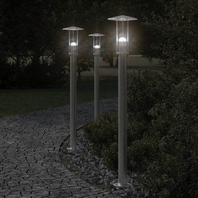 Lampadaire Vidaxl pour l'extérieur 100 cm en acier inoxydable en argent coloré