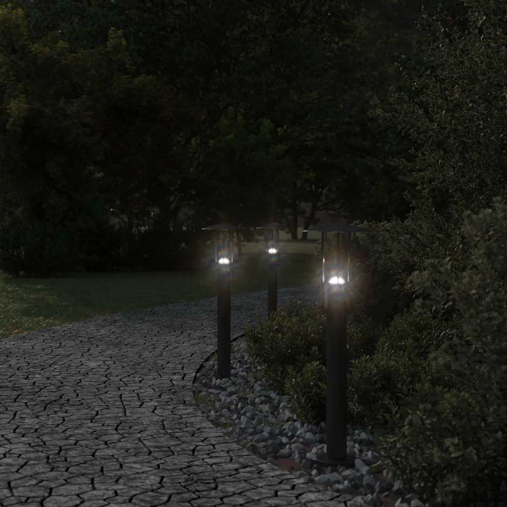 Lampadaire Vidaxl pour l'extérieur de 60 cm en acier inoxydable noir