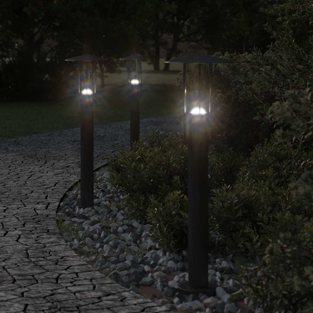 Lampadaire Vidaxl pour l'extérieur de 60 cm en acier inoxydable noir