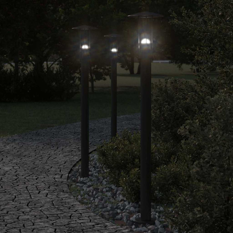 Lampadaire Vidaxl pour l'extérieur de 100 cm en acier inoxydable noir