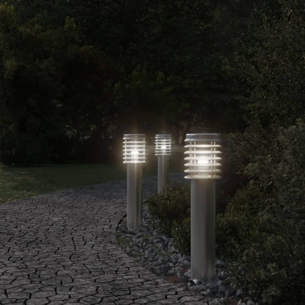 Vidaxl lampadaire extérieur 60 cm en acier inoxydable argenté couleur
