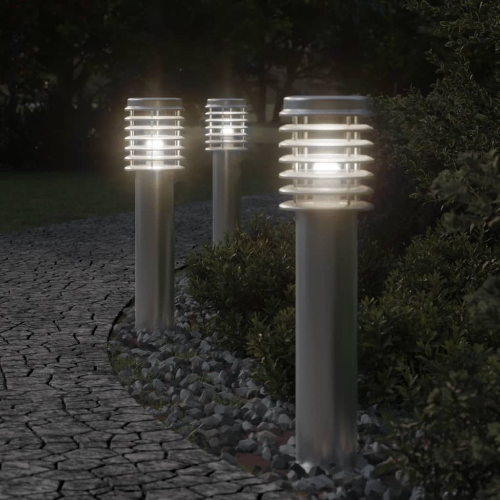 Vidaxl lampadaire extérieur 60 cm en acier inoxydable argenté couleur