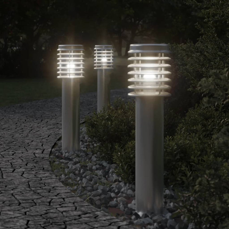 Vidaxl lampadaire extérieur 60 cm en acier inoxydable argenté couleur