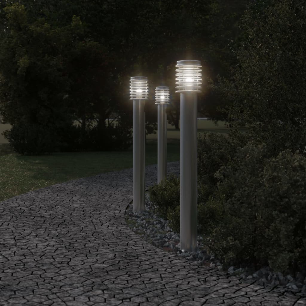 Lampadaire Vidaxl pour l'extérieur de 110 cm en acier inoxydable en argent coloré
