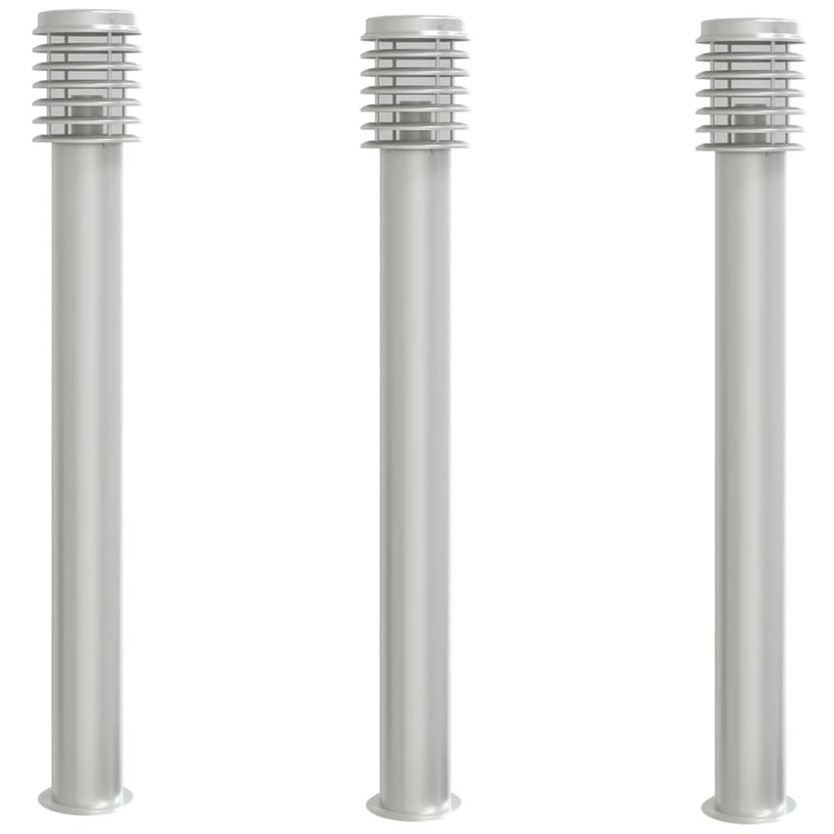 Lampadaire Vidaxl pour l'extérieur 3 st 110 cm en acier inoxydable en argent coloré