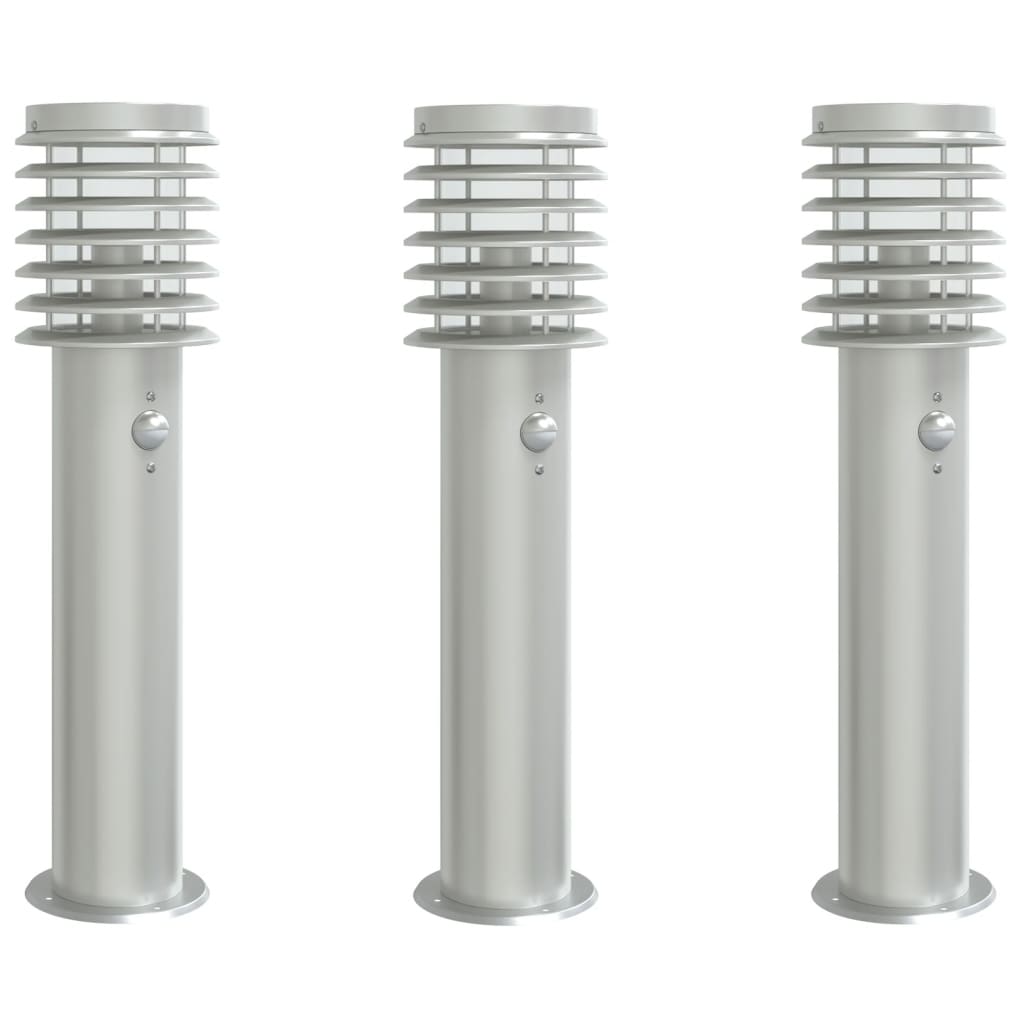 Vidaxl Floors extérieurs 3 ST avec capteurs 60 cm en acier inoxydable argent