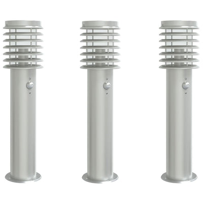 Vidaxl Floors extérieurs 3 ST avec capteurs 60 cm en acier inoxydable argent